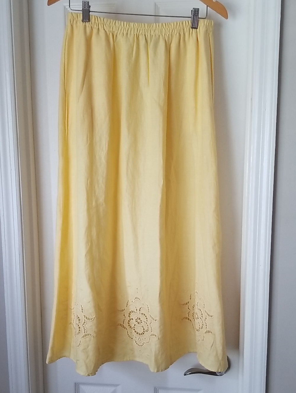 NEW! Yellow Women's Linen Blend Maxi Skirt